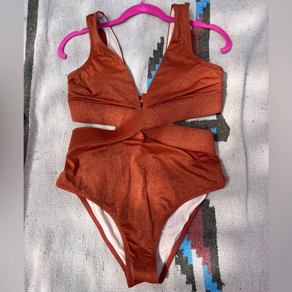 Cupshe Metallic Swim Suit